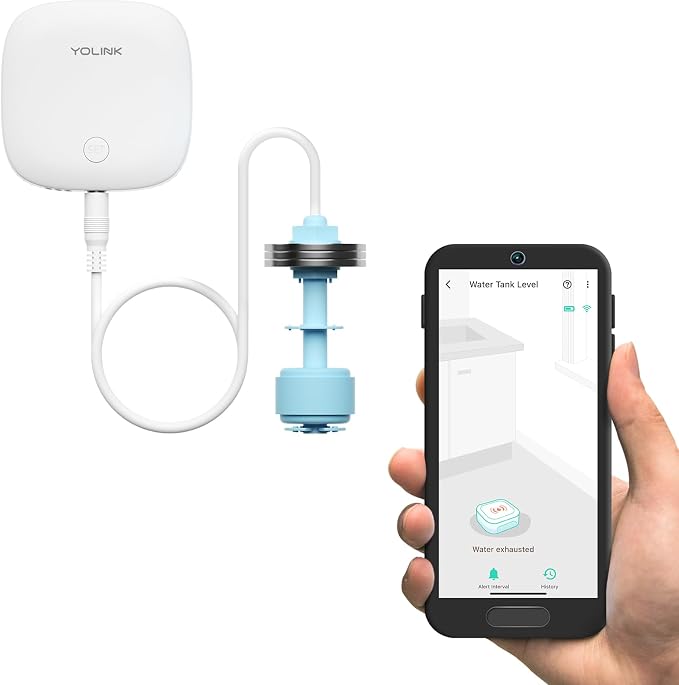 YoLink LoRa Smart Water Level Monitoring Sensor, Wireless Battery-Powered Float by YoLink