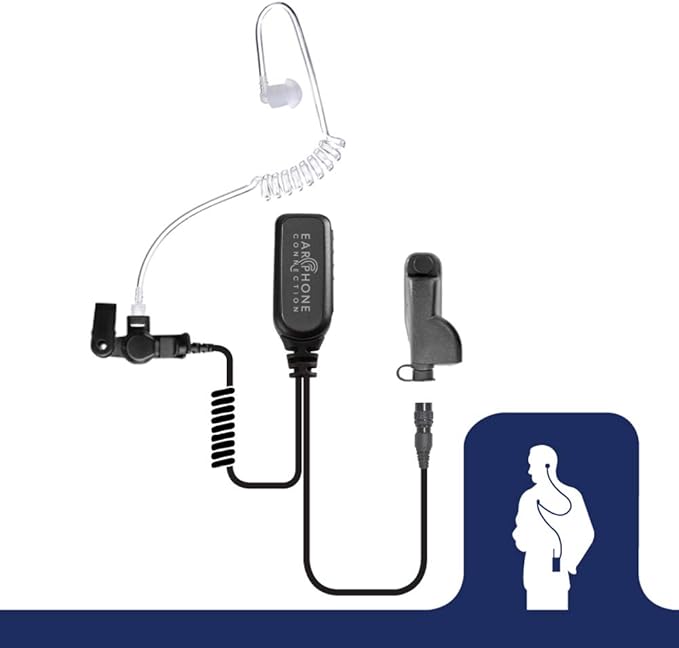 Radio Earpiece for Motorola APX Series, EP1334QR-PTT Quick Release Hawk Lapel - Image 5