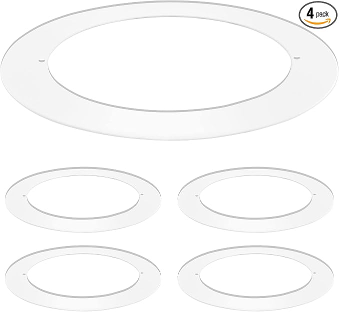 LUXRITE 4 Pack White Goof Trim Ring by LUXRITE