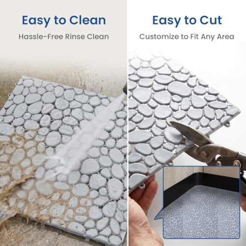 72 Pack Pebble Pattern Plastic Interlocking Deck Tiles - Image 6
