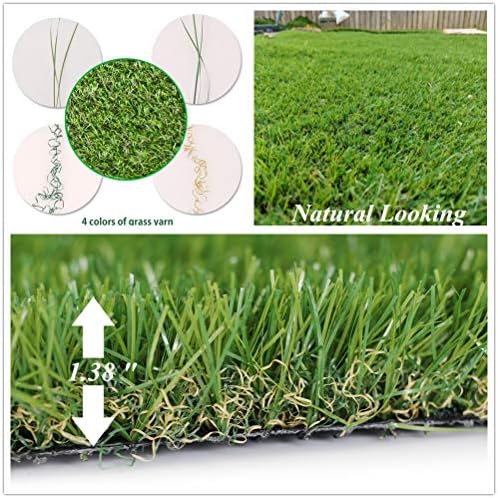 Deluxe Realistic Artificial Grass Turf 13FTX49FT, 1.37" Thick 70 oz Face Weight - Image 2