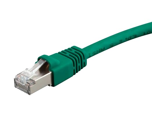 Monoprice Cat6A 2ft Green Patch Cable Double Shielded 26AWG 10G Pure Bare by Monoprice