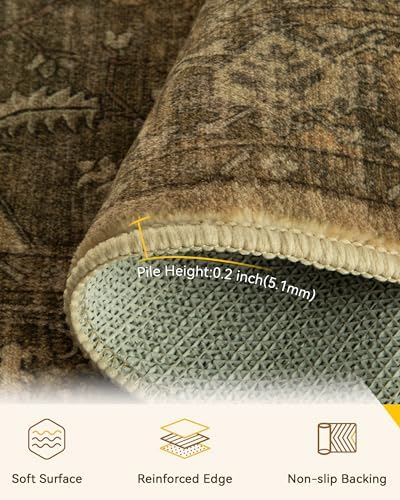 RELEANY Washable Area Rug, Round 7ft - Image 3