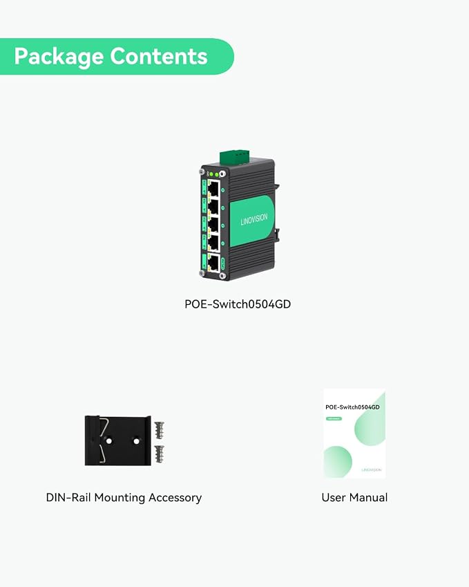 LINOVISION Industrial 5 Ports Gigabit 12V PoE Switch, Solar Powered Switch - Image 9