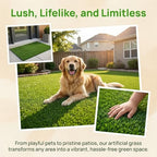 Fasmov Green Artificial Grass Rug Grass Carpet Rug 3.2' x 6.5', Realistic Fake - Image 6