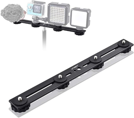 UTEBIT 11 inch Flash Bracket, Long Dual Camera Mount Flash Bracket Extension Bar by UTEBIT