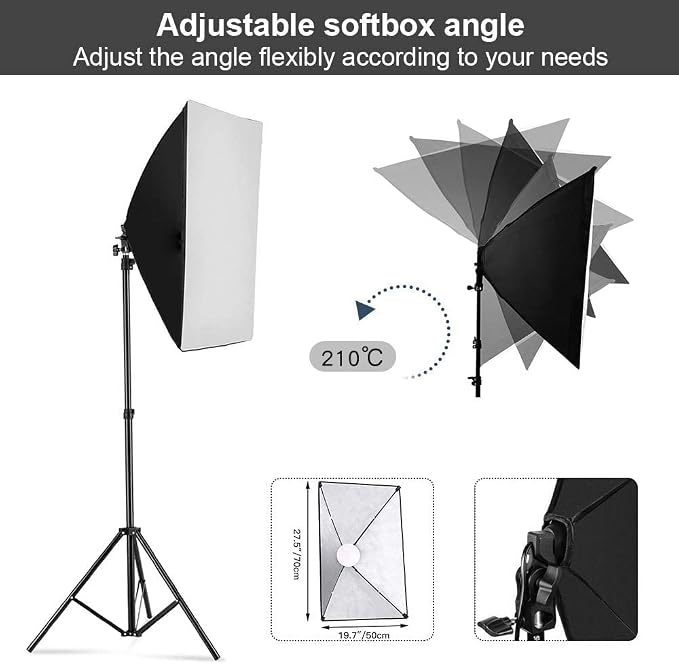 MOUNTDOG Softbox Lighting Kit, 2x19.7"x27.5" Photography Continuous Lighting - Image 3
