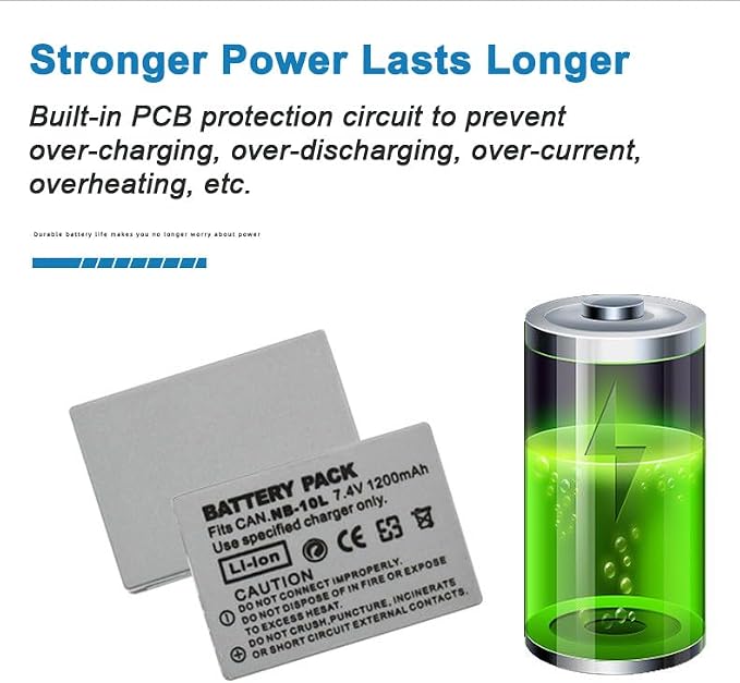 NB-10L Camera Battery Multifunctional Charger Set Compatible - Image 3