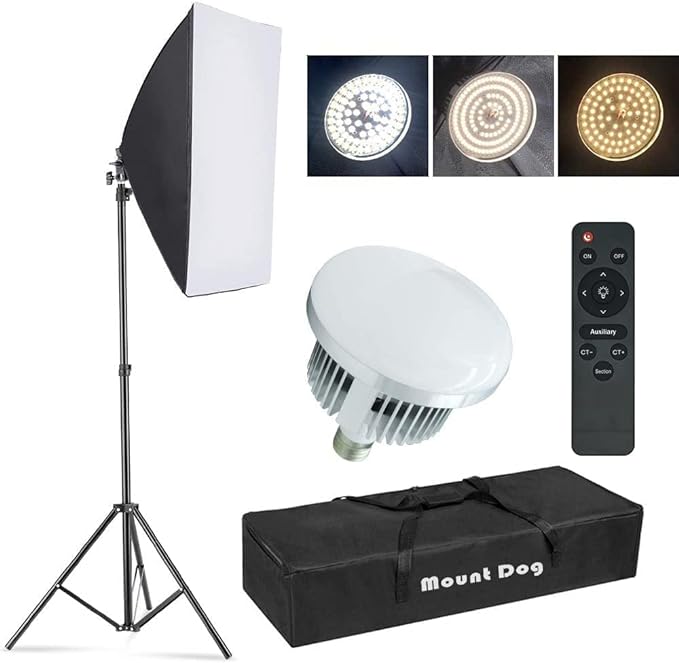 【Upgrade LED】 MOUNTDOG Softbox Lighting Kit, Photography Studio Light by MOUNTDOG