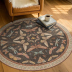 Boho Brown Round Rug 5ft, Soft Washable Throw Carpet - Image 3