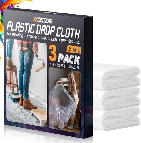 Axgatoxe 12 x 9 Ft Plastic Drop Cloths by AXgatoxe