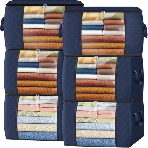 Fab totes 90L Clothes Storage, Foldable Thick Fabric Blanket Storage Bags by Fabtotes