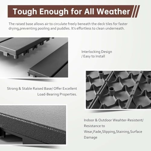 EchoDeck Interlocking Deck Tiles, 9 Pack Patio Tiles Outdoor Interlocking All - Image 4