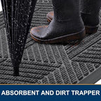 Smiry Front Door Mat Outside Entrance, Low Profile Rubber Doormat - Image 3