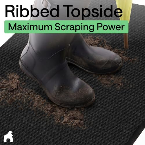 GORILLA GRIP Traffic Guard Indoor Outdoor Heavy Duty Door Mat, 59x24 Black - Image 4