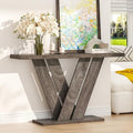 51" Console Table, V-Shaped Entryway Table, Wood Sofa Table Behind Couch by KARLOTT