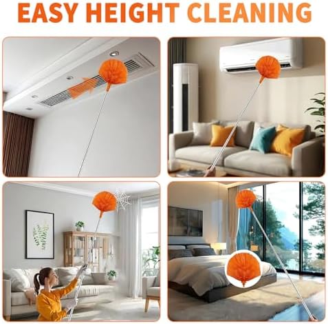 Cobweb Duster with Extension Pole, Cleaner Outdoor 110" Telescoping Extended - Image 5