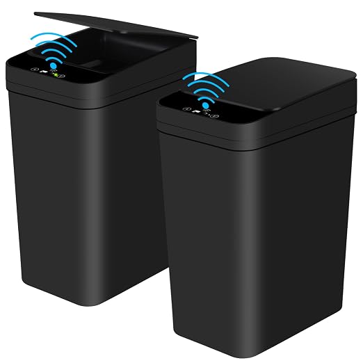 Anborry Bathroom Automatic Trash Can 2 Pack 2.2 Gallon Touchless Motion Sensor by Anborry