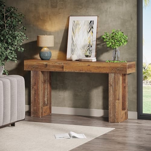 Tribesigns 63-Inch Long Console Table, Wooden Rectangular Sofa Table Behind The - Image 3
