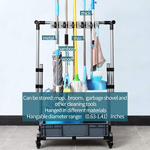 Broom And Mop Holder Put Wet Movable Floor-Mounted Mop Rack Floor Standing - Image 3