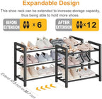 3-Tier Expandable Metal Shoe Rack - Image 4