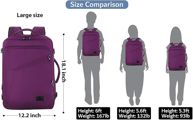 MATEIN Carry on Backpack for Women, 27L Flight Approved Backpack for Teacher - Image 3