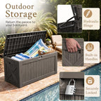 Devoko 120 Gallon Deck Box Resin Outdoor Storage Box Waterproof - Image 2