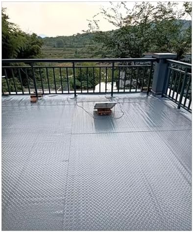 Large Rubber Outdoor Mat for Patio Balcony Waterproof, Heavy Duty Diamond Plate by WAHHWF