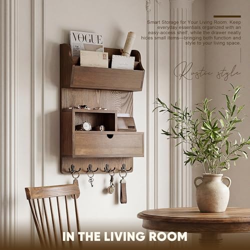Rebee Vision Pine Wood Key Holder Wall Mount - Image 5