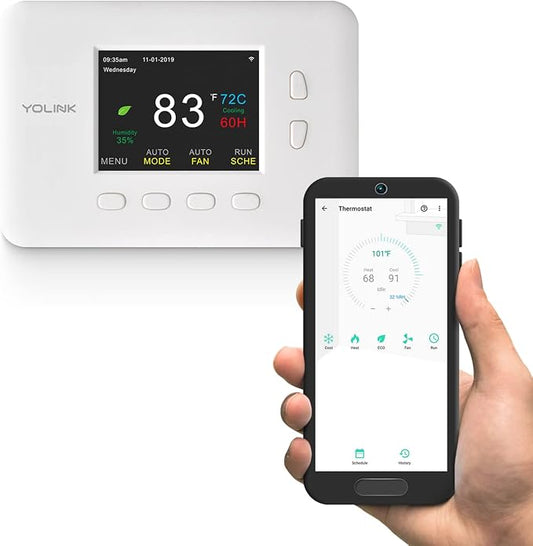 YoLink Smart Thermostat, Now Heat Pump Compatible, Android & iOS App, YoLink by YoLink