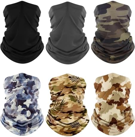 Fuinloth Neck Gaiter, 6 Pack Cooling UV Protection Bandana Face Mask Gator by fuinloth