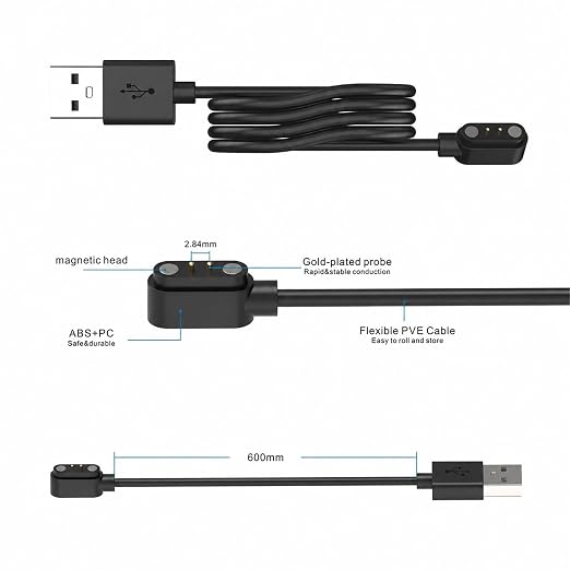 Smartwatch Charger, 2-Pin Magnetic Charging Cable - Image 7