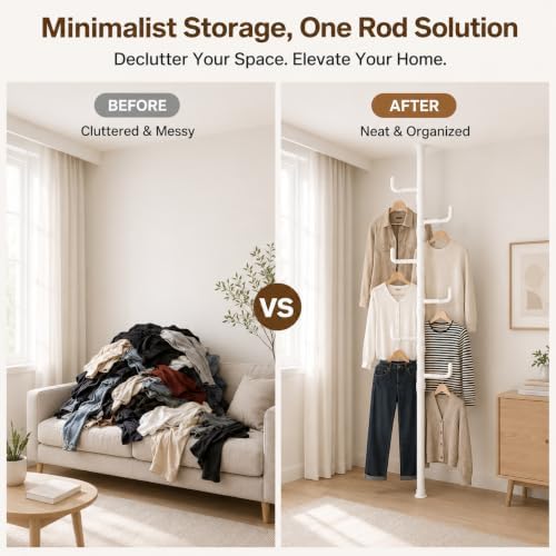 Floor to Ceiling Clothes Drying Rack, Adjustable Tension Pole Laundry Rack - Image 5