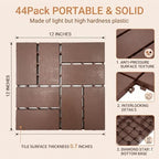 44 PCS 12"x12" Interlocking Deck Tiles - Image 3