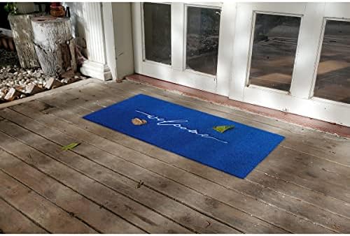 AAZZKANG Blue Door Mat Outdooor Entrance Welcome Doormat Long 18"x48" - Image 4