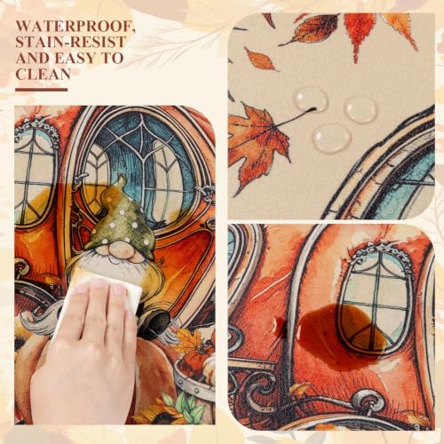 Ileading Fall Kitchen Mats Anti Fatigue, Pumpkin Kitchen Rugs Sets of 2 - Image 5