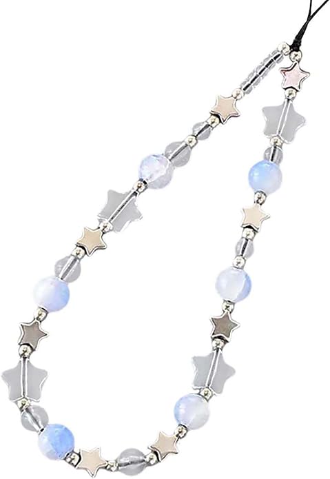 Beaded Phone Charm Lanyard Strap Girly Style Fixed Beads Pearl Lanyards by Staqlo