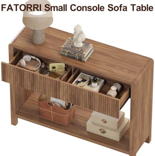 FATORRI Console Table with Storage, Mid-Century Farmhouse Entryway Table with - Image 5