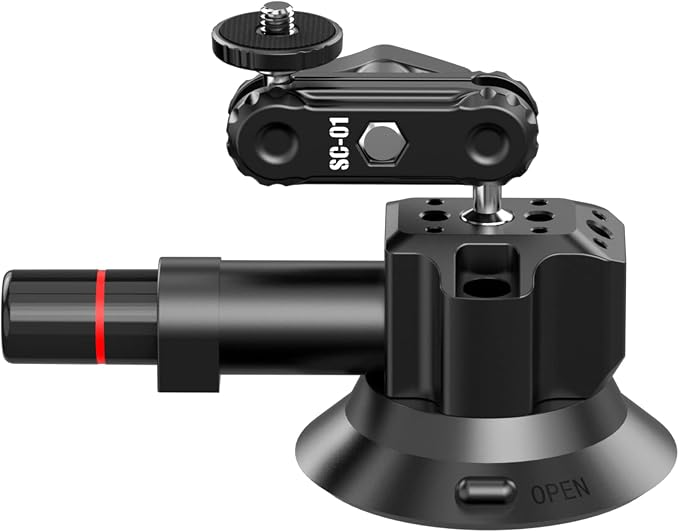 UURig SC-01 Suction Mount 3" for Vlogging Action Camera Car w Smartphone Clamp - Image 7