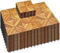 PrimeZone 162 PCS Solid Acacia Wood Interlocking Patio Deck Tiles Outdoor by PrimeZone