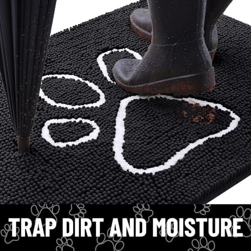 Smiry Dog Door Mat for Muddy Paws, Absorbent Non Slip Dirt Trapper - Image 2