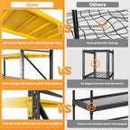 71.3” Wide Heavy Duty Metal Garage Shelving, Adjustable Storage Shelf - Image 7