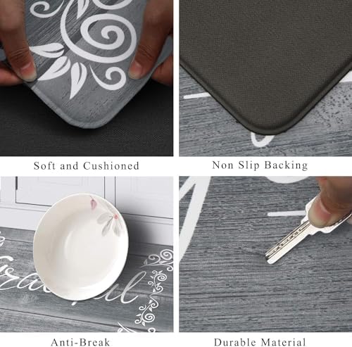 HEBE Anti Fatigue Kitchen Mat Set of 2, Cushioned Kitchen Mats - Image 2