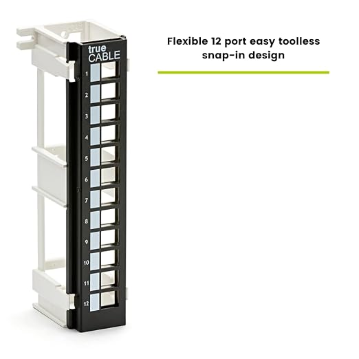 TRUE CABLE Cat6A Shielded 12-Port Blank Toolless Modular Keystone Patch Panel - Image 9