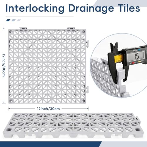Interlocking Drainage Tiles 12PCS Modular Interlocking Cushion 12" x 12" - Image 2