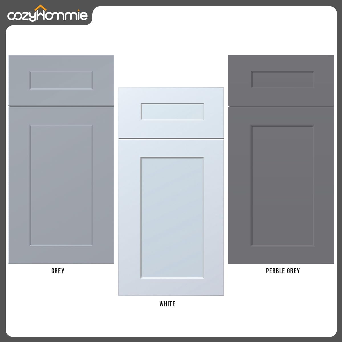 Shaker Style Grey RTA Base Cabinet with Drawers by Solid Wood for Kitchen, Bathroom, Bedroom or Office Featuring, and Storage Separation(27" W x 24" Depth x 34-1/2" H)