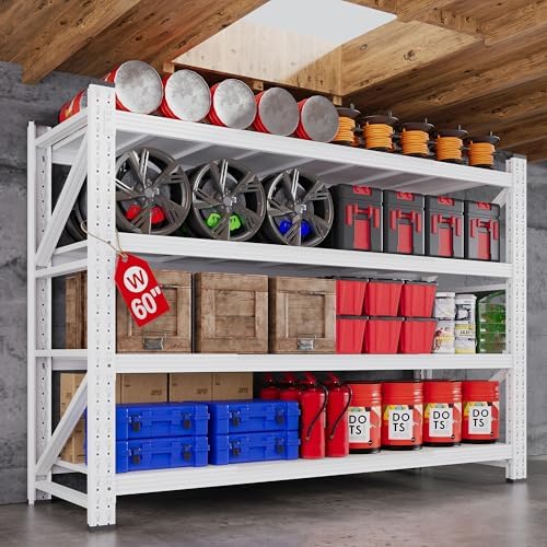 60” Wide Heavy Duty Metal Garage Shelving, Adjustable Storage Shelf by AFAIF