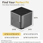 COSFLY 2 in 1 AC Covers for Outside Units, Full Mesh 24”W x 24”D x 30”H - Image 2