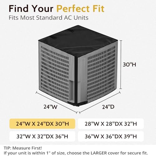 COSFLY 2 in 1 AC Covers for Outside Units, Full Mesh 24”W x 24”D x 30”H - Image 2