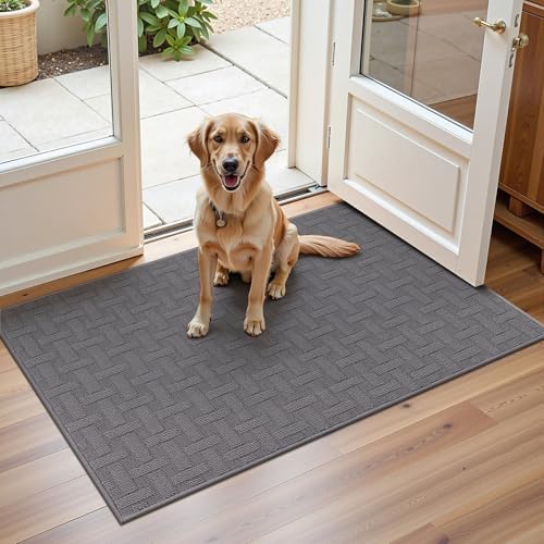 Ileading Indoor Door Mat 2x3ft, Absorbent Dog Muddy Paws Mats, Low-Profile by Ileading